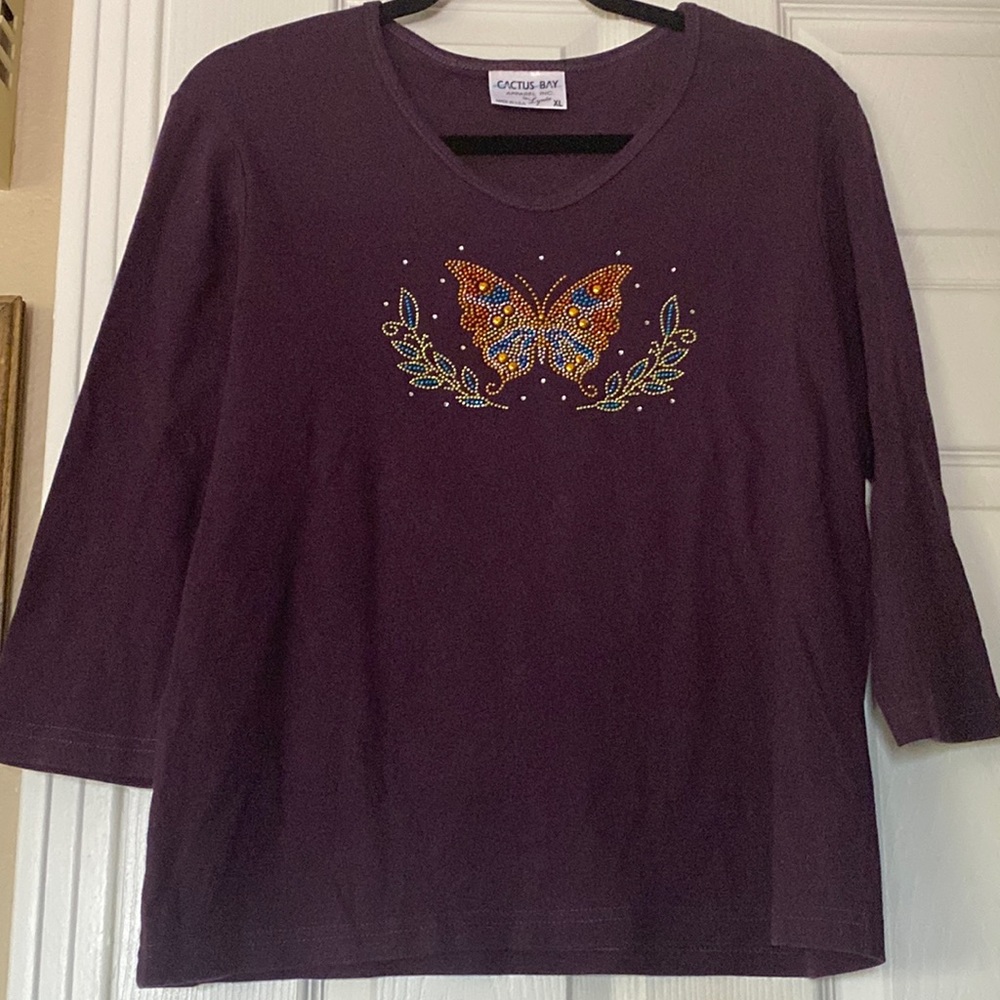 🦋 2 for $20 sale NWOT Cactus Bay V neck 3/4 sleeve shirt top XL